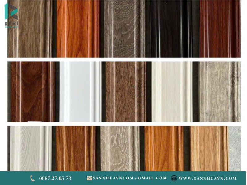 Phào Laminate | Bảng giá phào gỗ công nghiệp mới nhất 2025 5 mẫu phào chân tường nhựa giả gỗ