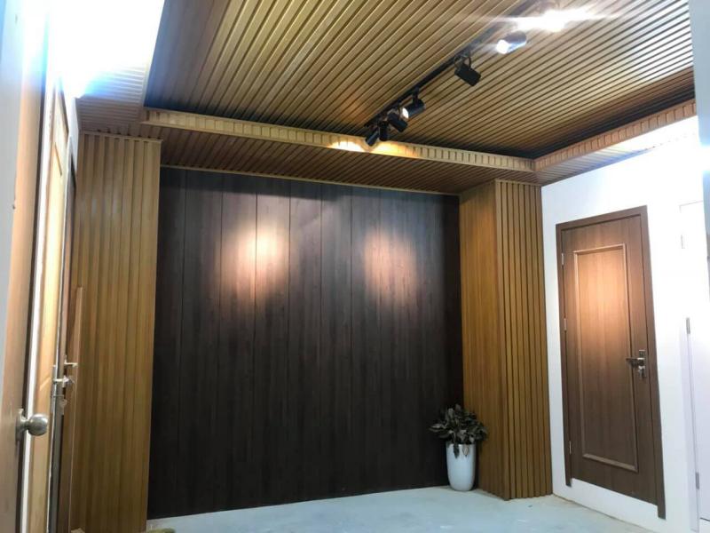 ốp lam sóng giả gỗ, thi công ốp tường tại hà nội,