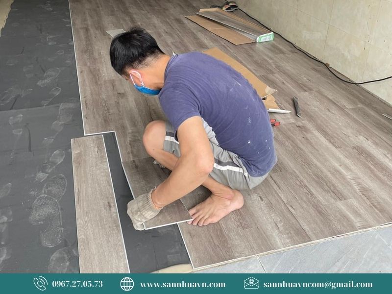 dịch vụ thi công sàn nhựa giả gỗ, thi công sàn nhựa tại hà nội,