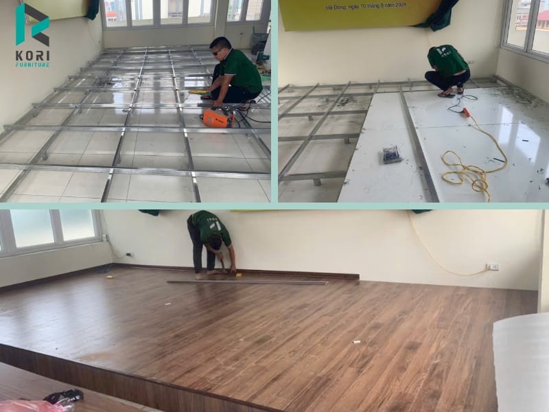 thi công ốp bục gỗ công nghiệp giá rẻ, báo giá ốp bục gỗ,