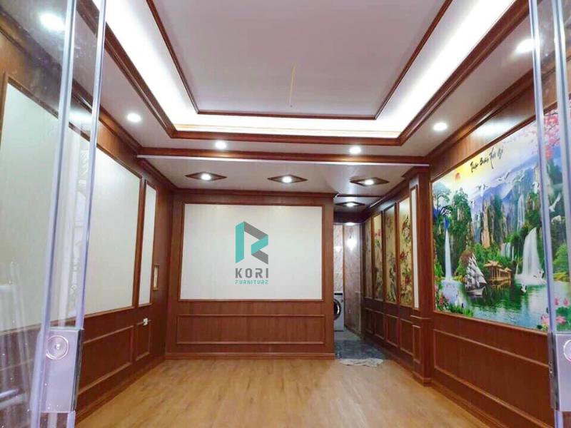 ốp tường nhựa giá rẻ, báo giá ốp tường nano, mẫu ốp tường nhựa phòng khách,