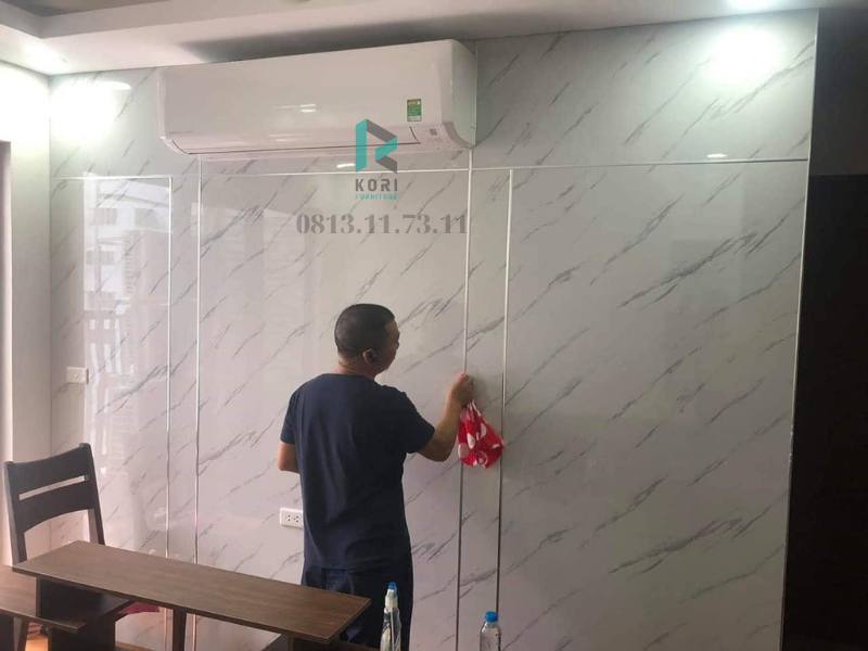 ốp tường pvc vân đá, báo giá tấm ốp hobi wood vd303,