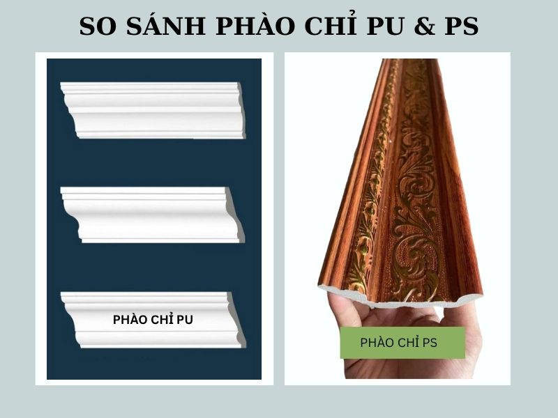 so sánh phào chỉ pu và ps