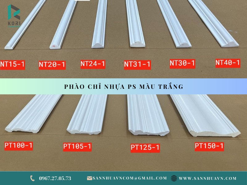 Phào chỉ nhựa trang trí nội thất xu hướng mới nhất 2025 5 phào chỉ nhựa ps trắng trơn