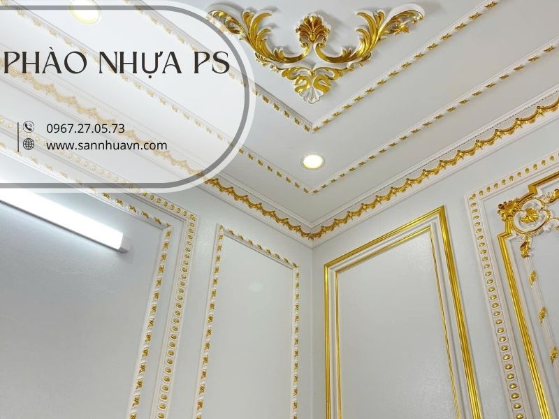 phào nhựa ốp tường ps