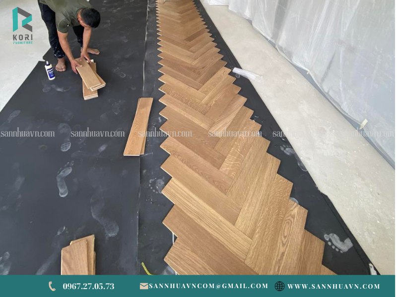 Kích thước sàn xương cá 12mm | Tư vấn sàn xương cá miễn phí 3 sàn gỗ tự nhiên xương cá