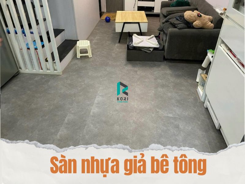 sàn nhựa vinyl giả bê tông