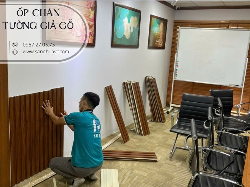 ốp chân tường nhựa giả gỗ