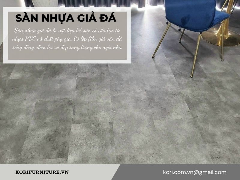 thi công sàn nhựa giả đá hèm khóa