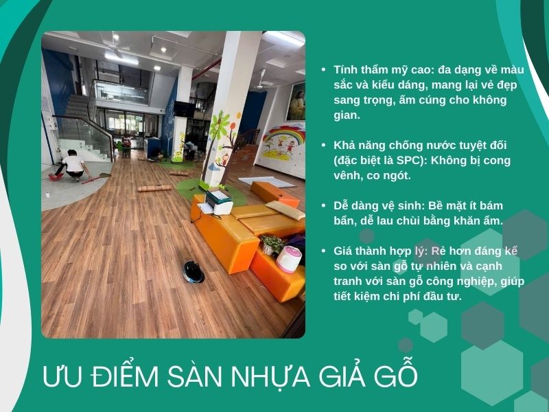 Sàn nhựa hèm khóa loại nào tốt - Top 5 thương hiệu nổi tiếng 2 ưu điểm sàn nhựa hèm khóa