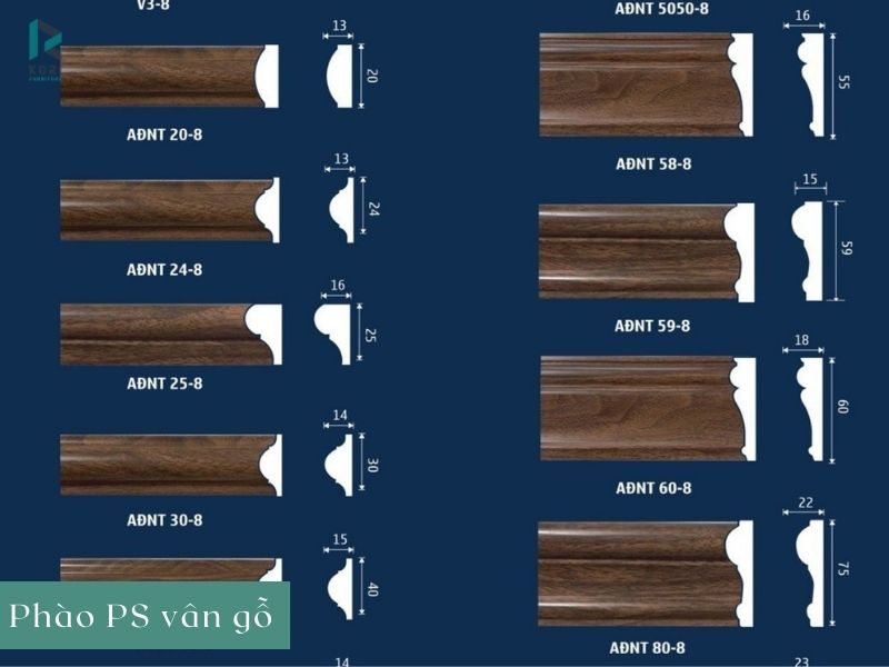 mẫu phào chỉ nhựa vân gỗ đẹp