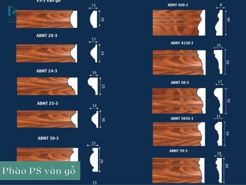 phào chỉ nhựa vân gỗ ps